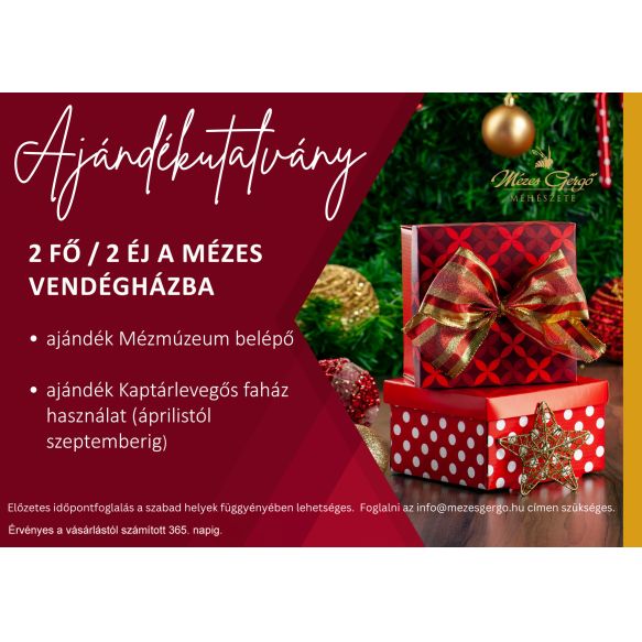 Mézes Gergő Méhészete Mézes vendégház szállás 2 f 2 éj ellátás nélkül ajándékkártya